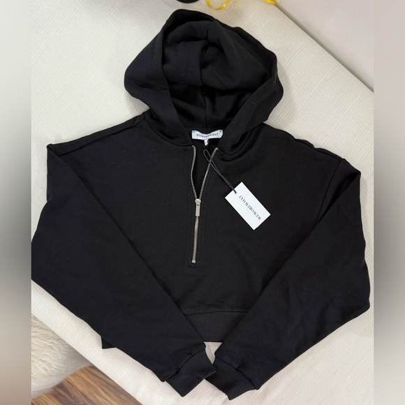 New WeWoreWhat Black Cropped Hoodie - Picture 2 of 4